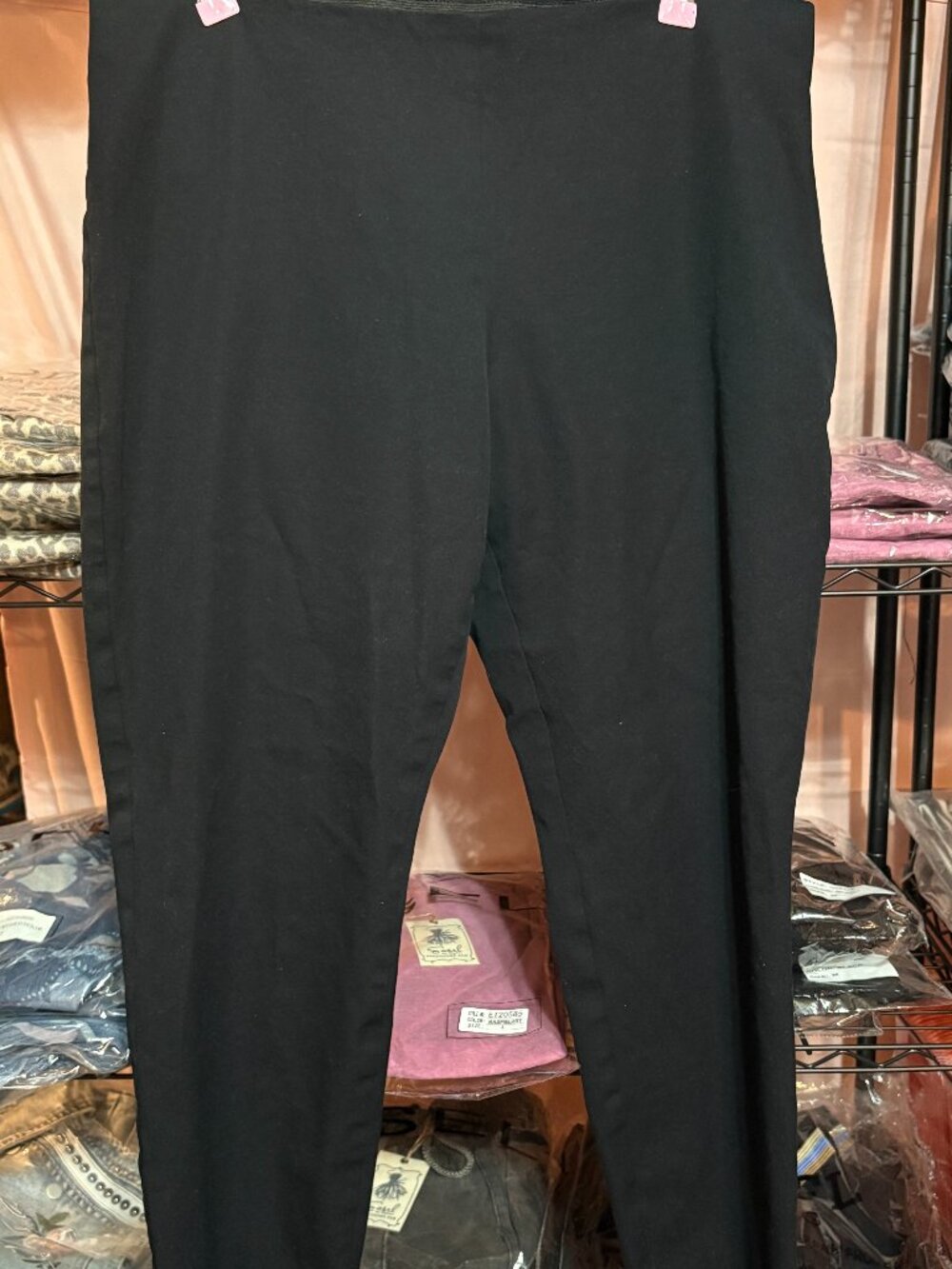 A New Day Black Tapered Pants | Pull-On | Side Zip | Size L